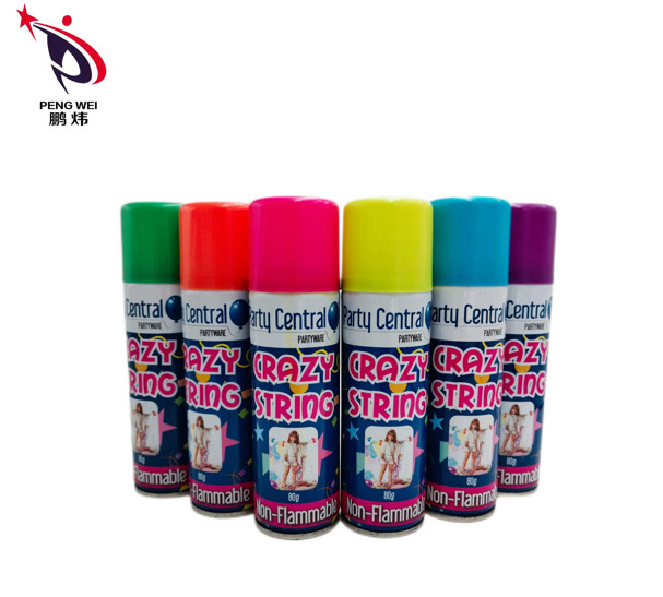 spruzzo della corda del partito di festival di 45g 50g multicolore con il cappuccio di plastica