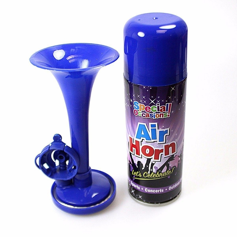 colore rosso di Horn Eco dell'aria dell'aerosol del partito 250ml e blu amichevole tenuto in mano