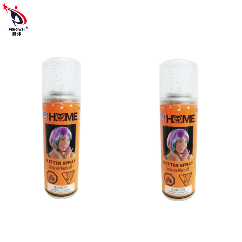 pittura di spruzzo non tossica di scintillio 85g per capelli, lacca per capelli multicolore Halloween di scintillio