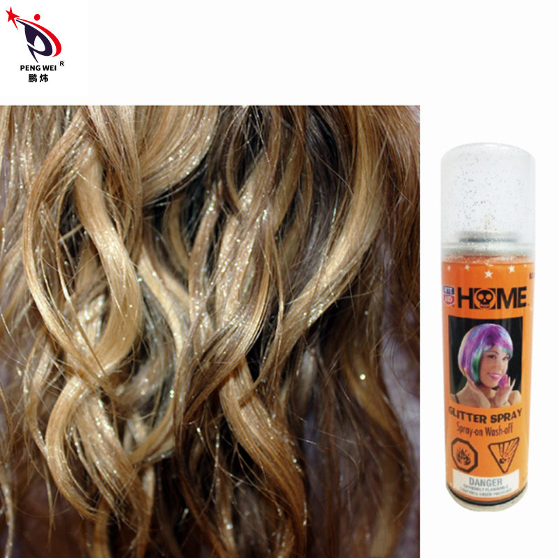 pittura di spruzzo non tossica di scintillio 85g per capelli, lacca per capelli multicolore Halloween di scintillio