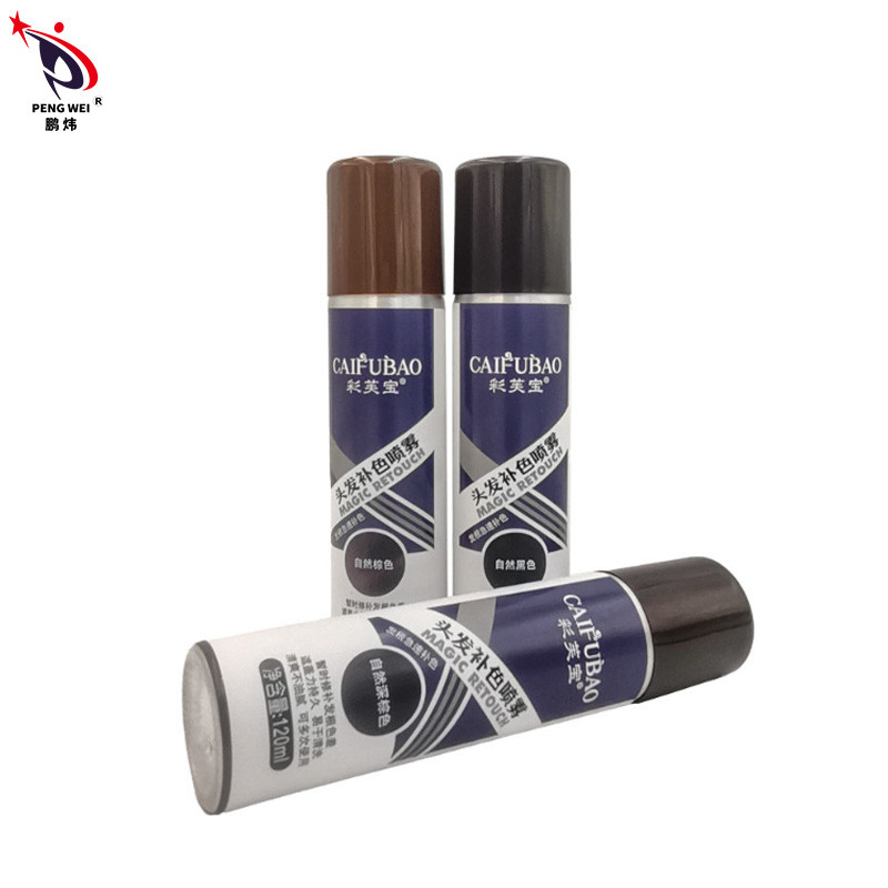 I colori dei capelli di Brown scuro del nero del ODM dell'OEM spruzzano lo spruzzo temporaneo 40*140mm di colore della radice dei capelli