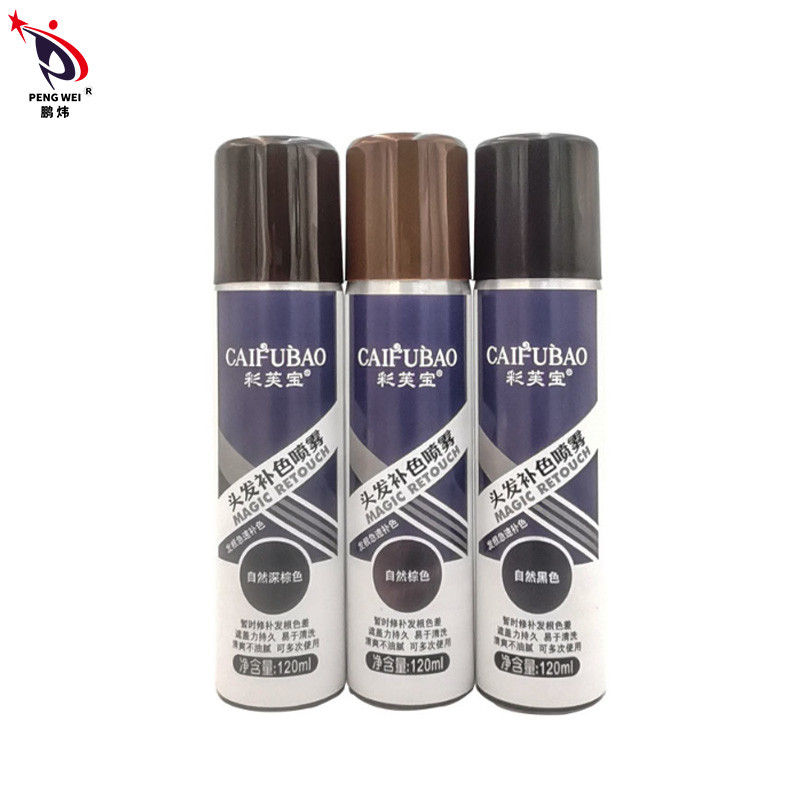 I colori dei capelli di Brown scuro del nero del ODM dell'OEM spruzzano lo spruzzo temporaneo 40*140mm di colore della radice dei capelli
