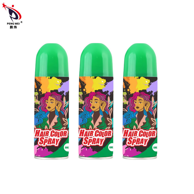 Spray OEM per i capelli 250ml Scatola di latta priva di tossine Instant Temporario Verde