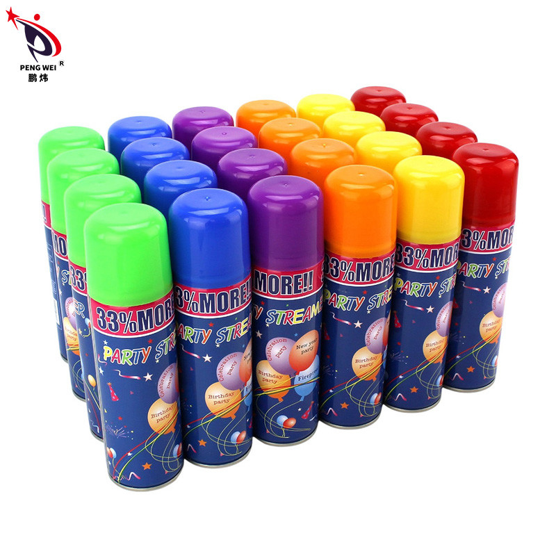Non tossico Silly String Spray facile da pulire colorato Natale Halloween Party String Crazy