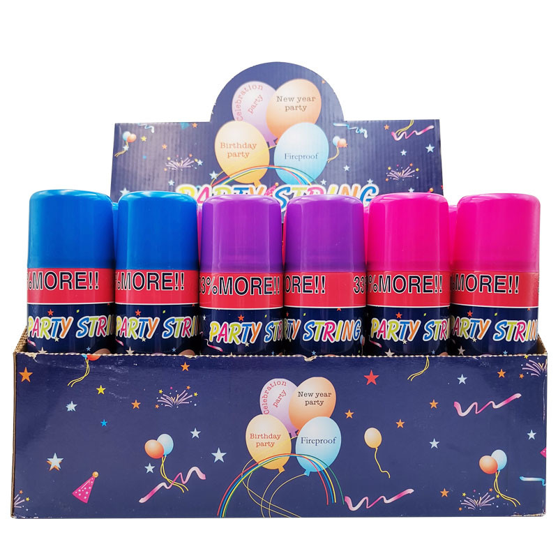 Non tossico Silly String Spray facile da pulire colorato Natale Halloween Party String Crazy