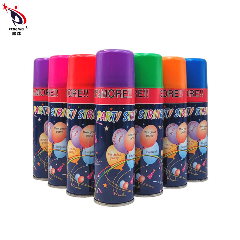 Non tossico Silly String Spray facile da pulire colorato Natale Halloween Party String Crazy