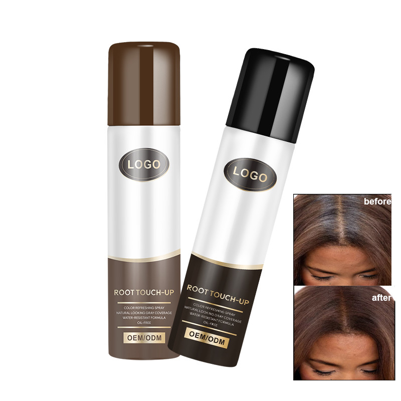 Colori per capelli di etichetta privata Spray di radice toccare fino a nascondere radici grigie in secondo
