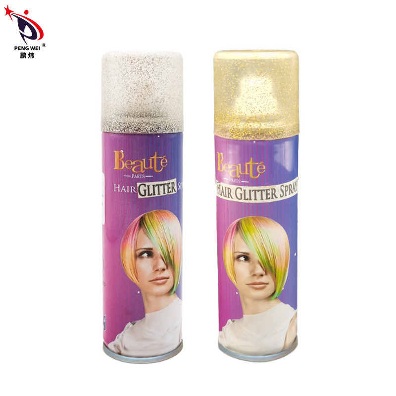 Colorato 150 ml spray per capelli luccicanti con luce Tenere capelli MSDS