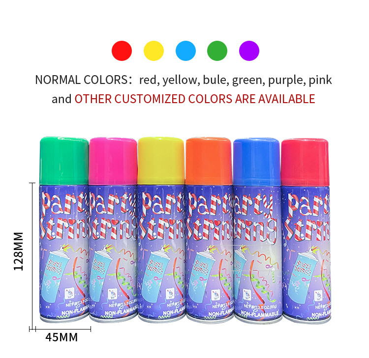 Custom Made Funny 80g Colorato Silly String Spray Celebrazione del matrimonio