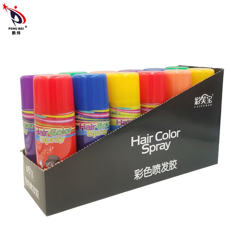 il colore temporaneo eliminabile dei capelli 250ml spruzza la designazione dei capelli spruzza la decorazione unisex del partito